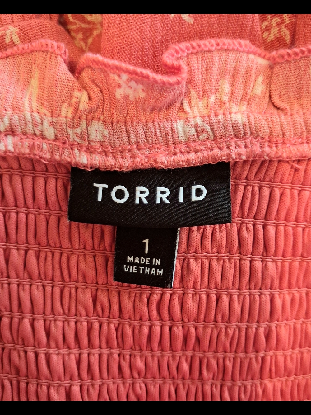 torrid Dusty Rose Floral Smocked Puff-Sleeve Dress - Picture 7 of 9